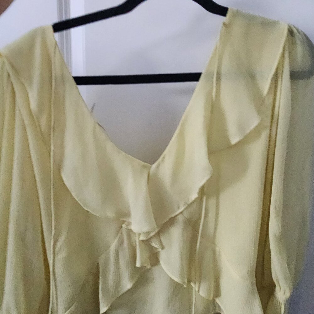 Chic Yellow Ruffle Blouse